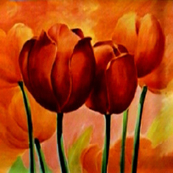 Peach Tulips by Suzanne Bach