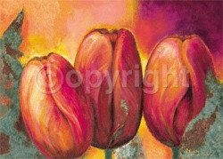 Red Tulips On Flame by Mylene De Kleijn