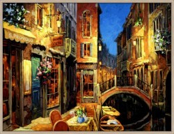 Venetian Rendezvous (Raw Float) by Viktor Shvaiko - Stretched Canvas